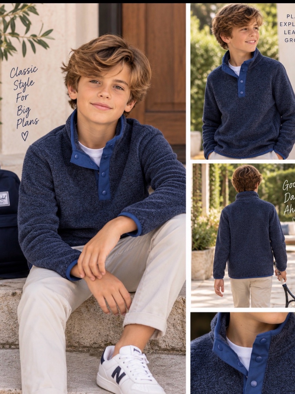 🔥J.CREW Crewcuts boys Sz XL half snap sweater THERMAL Price Firm!